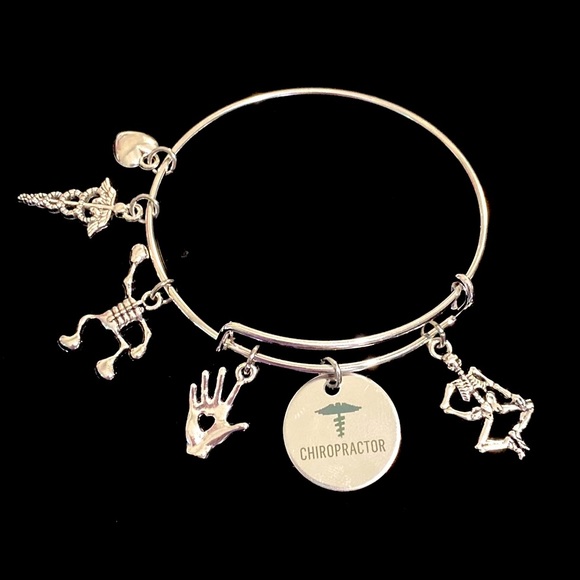 Chiropractor Charm Bracelet Bangle - Picture 1 of 6